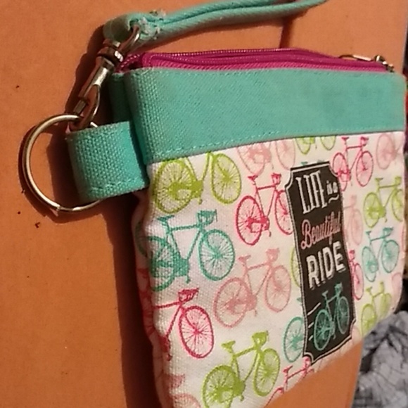 Life is a beautiful ride cosmetic bag wristlet - Picture 2 of 6